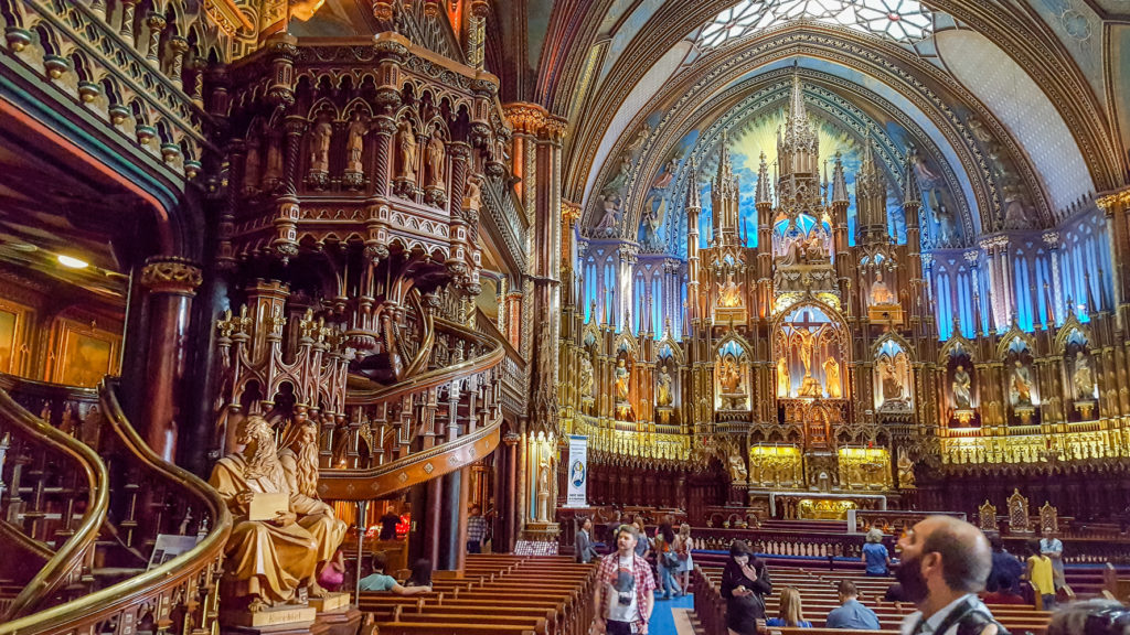 The amazing Notre-Dame Basilica in Montreal. From https://nonstopfromjfk.com